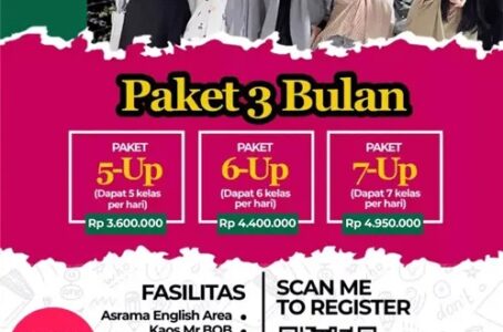 Paket Kursus 3 Bulan - Mr. BOB Kampung Inggris