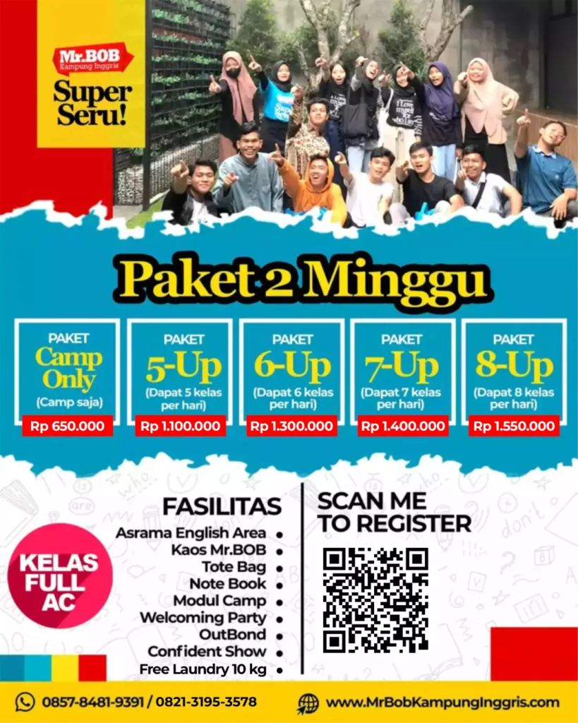 PAKET 2 MINGGU 2025 - Mr.BOB Kampung Inggris