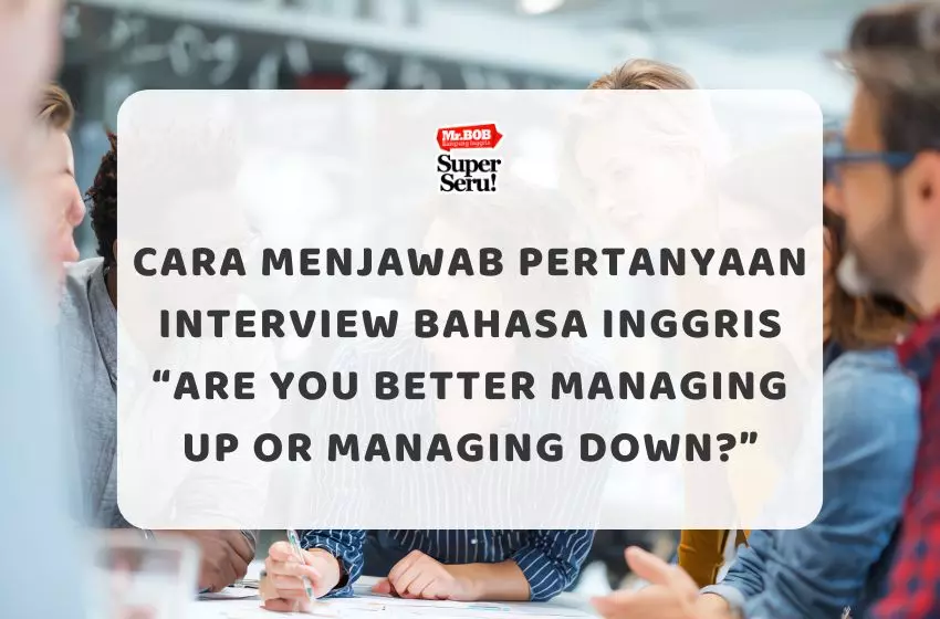 Cara Menjawab Pertanyaan Interview Bahasa Inggris “Are You Better Managing Up or Managing Down?” - Mr.BOB Kampung Inggris